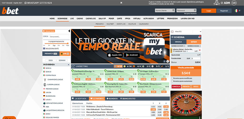 BBet scommesse sportive