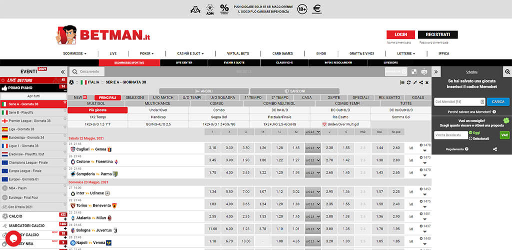 Betman scommesse sportive