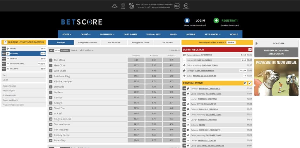 Gli sport virtuali di Betscore