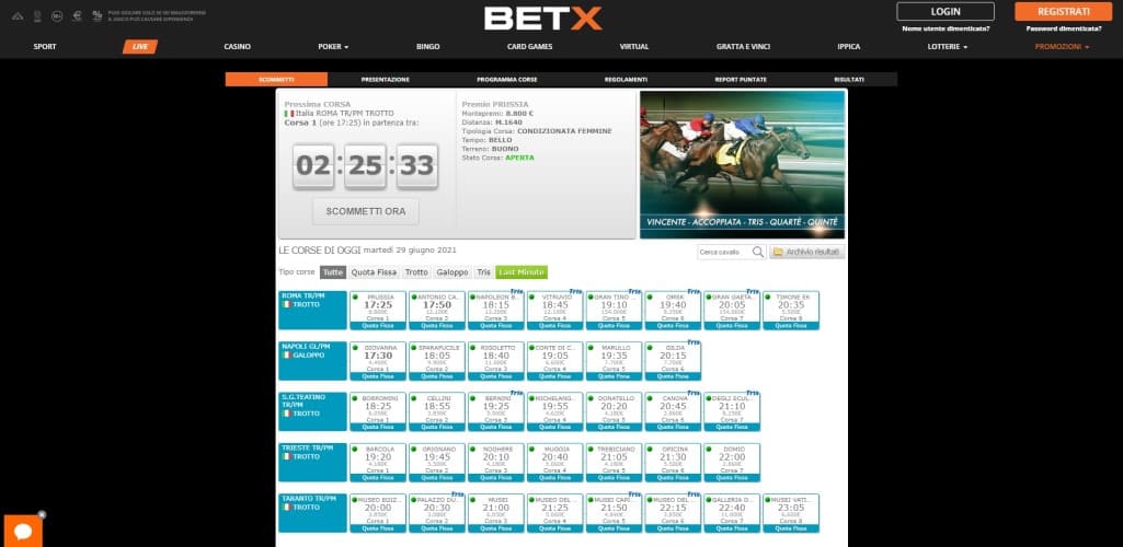 Betx scommesse Ippiche Online