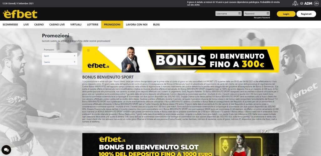 efbet Promozioni Online