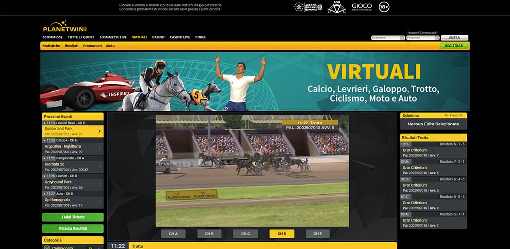 Gli sport virtuali di Planetwin365