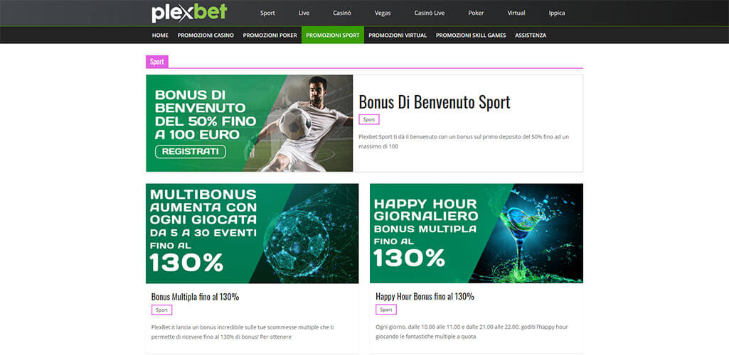 Plexbet promozioni sportive