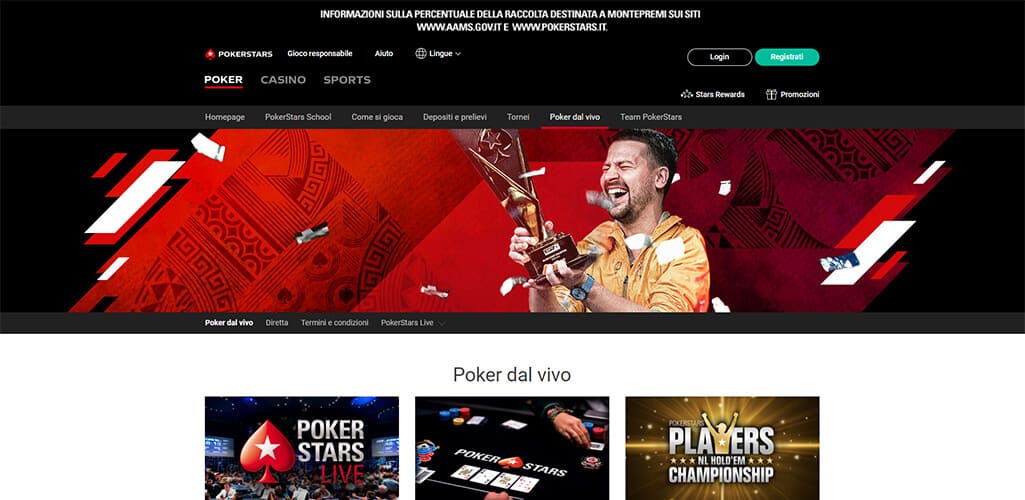 PokerStars Poker dal vivo