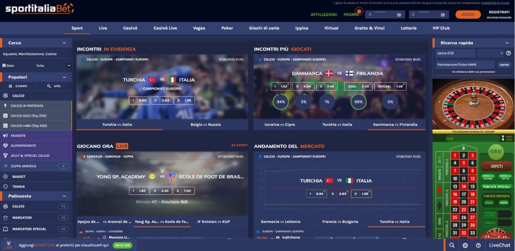 Sportitaliabet scommesse homepage