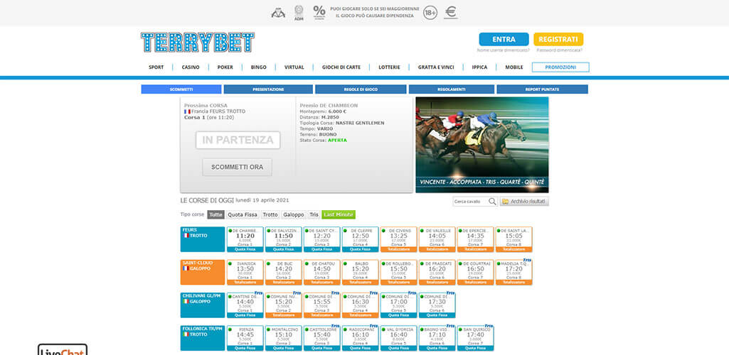 Terrybet scommesse ippica