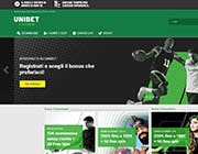 La pagina home di Unibet