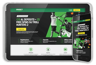 come appare il sito mobile di Unibet